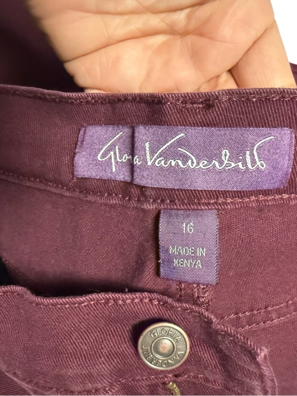 Gloria Vanderbilt Maroon Straight Leg High Rise Classic Chic Pants 16 - Picture 5 of 6